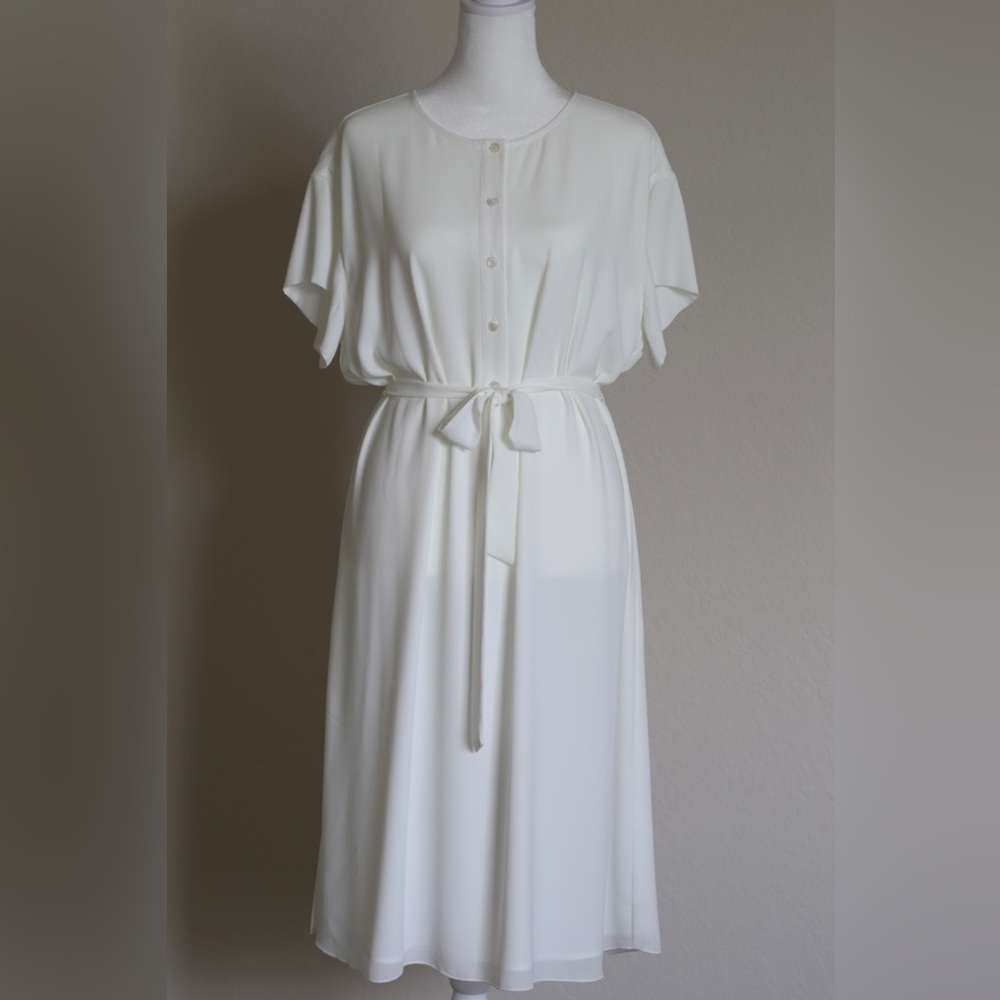 ATM Anthony Thomas Melillo Crepe georgette Dress in Chalk